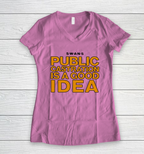 Public Castration Is A Good Idea SWANS Women's V-Neck T-Shirt 8