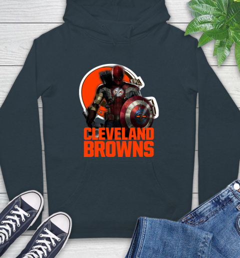 NFL Captain America Thor Spider Man Hawkeye Avengers Endgame Football Cleveland Browns Hoodie 7