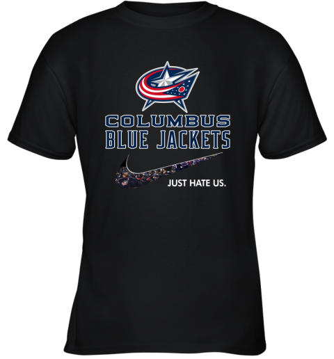 NHL Team Columbus Blue Jackets x Nike Just Hate Us Hockey Youth T-Shirt
