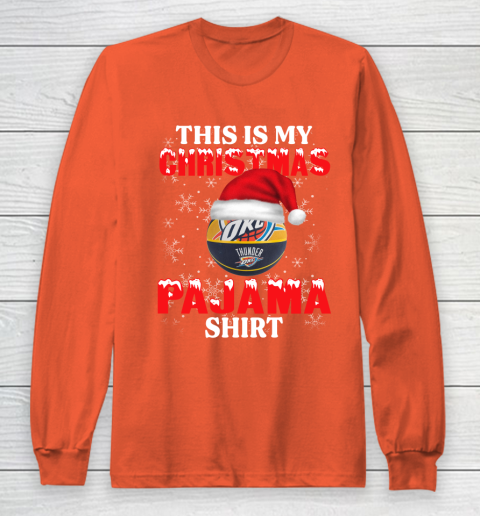 Oklahoma City Thunder This Is My Christmas Pajama Shirt NBA Long Sleeve T-Shirt 3