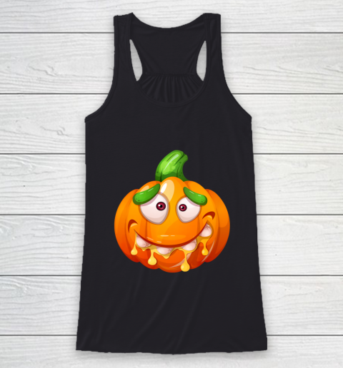 Crazy Funny Pumpkin Monster for Halloween Racerback Tank