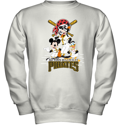 Pittsburgh Pirates Mickey Donald And Goofy Baseball Youth Sweatshirt