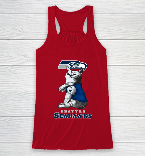 NFL Football My Cat Loves Seattle Seahawks Racerback Tank 4
