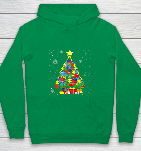Autism Christmas Tree Gift For A Proud Autistic Person Youth Hoodie 4