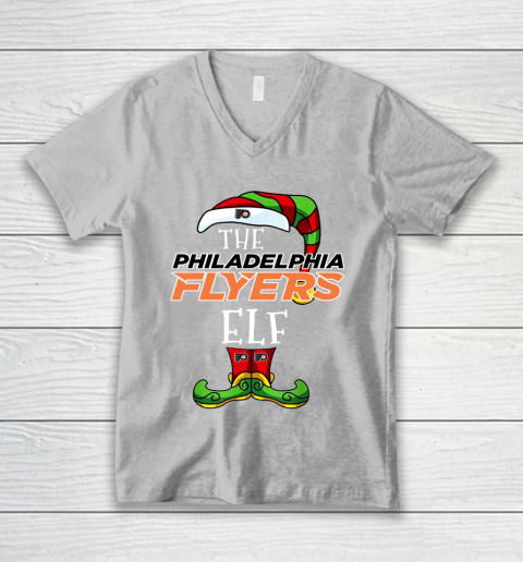 Philadelphia Flyers Christmas ELF Funny NHL V-Neck T-Shirt 3