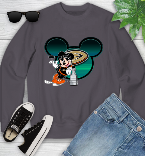 NHL Anaheim Ducks Stanley Cup Mickey Mouse Disney Hockey T Shirt Youth Sweatshirt 6