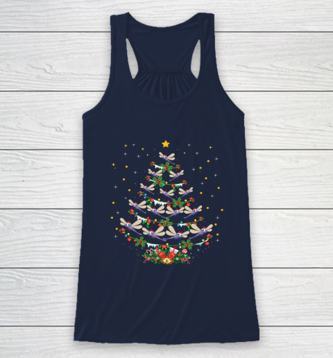 Dragonfly Christmas Tree Santa Dragonfly Bird Xmas Gift Racerback Tank 8