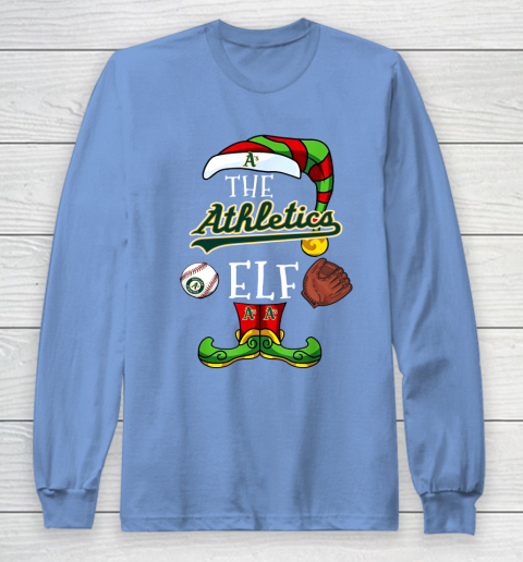 Oakland Athletics Christmas ELF Funny MLB Long Sleeve T-Shirt 8