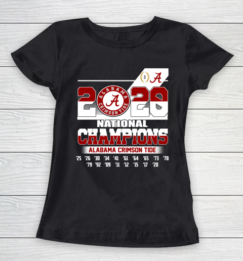 Alabama Crimson Tide National Championship 18 Times 2020 Women's T-Shirt