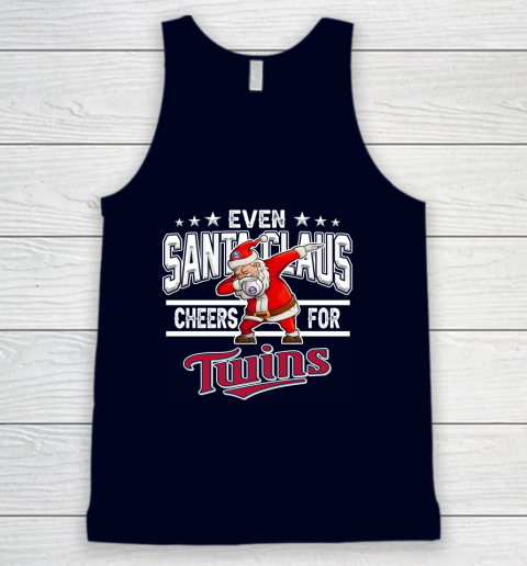 Minnesota Twins Even Santa Claus Cheers For Christmas MLB Tank Top 2