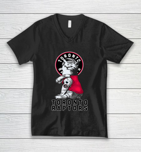 NBA Basketball My Cat Loves Toronto Raptors V-Neck T-Shirt