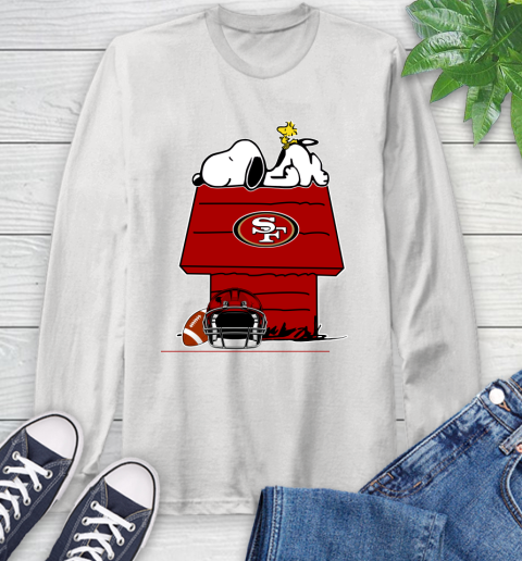 San Francisco 49ers NFL Football Snoopy Woodstock The Peanuts Movie Long Sleeve T-Shirt