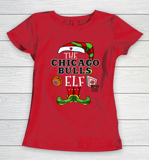 Chicago Bulls Christmas ELF Funny NBA Women's T-Shirt 9