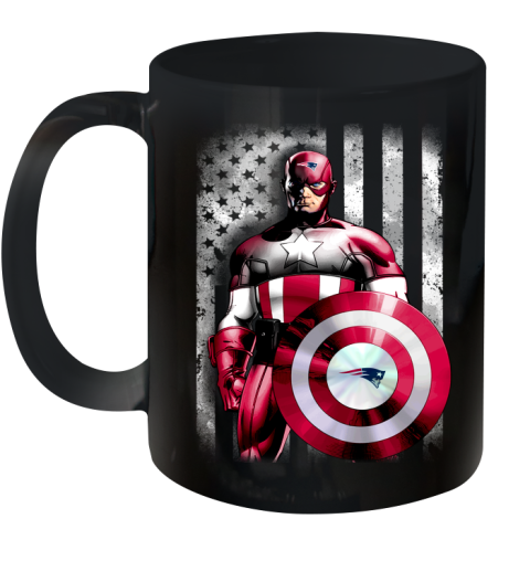 New England Patriots NFL Football Captain America Marvel Avengers American Flag Shirt Ceramic Mug 11oz