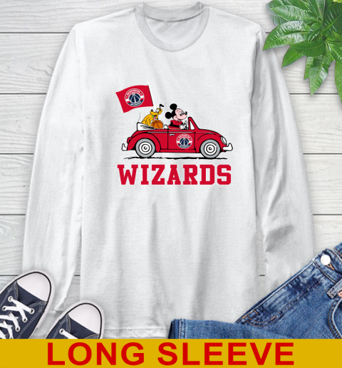 NBA Basketball Washington Wizards Pluto Mickey Driving Disney Shirt Long Sleeve T-Shirt
