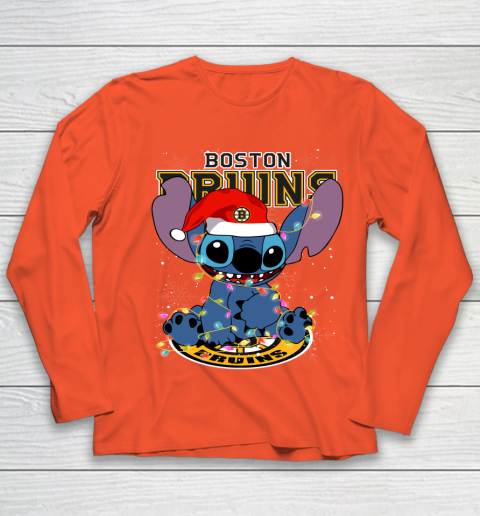 Boston Bruins NHL Hockey noel stitch Christmas Youth Long Sleeve 2