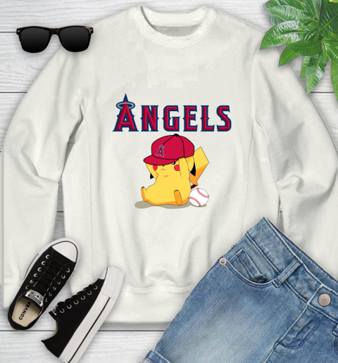 MLB Pikachu Baseball Sports Los Angeles Angels Youth Sweatshirt