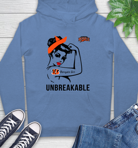 NFL Cincinnati Bengals Girl Unbreakable Football Sports Hoodie 9