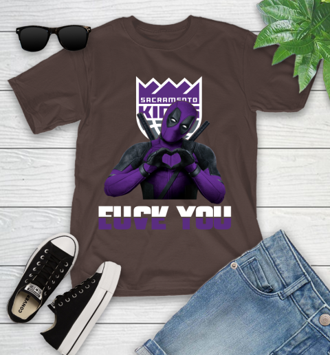 NBA Sacramento Kings Deadpool Love You Fuck You Basketball Sports Youth T-Shirt 7