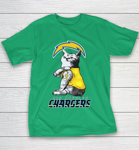 NFL Football My Cat Loves Los Angeles Chargers Youth T-Shirt 3