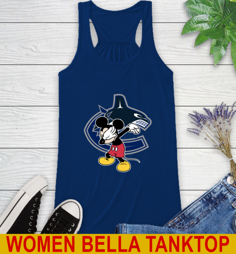 Vancouver Canucks NHL Hockey Dabbing Mickey Disney Sports Racerback Tank 9