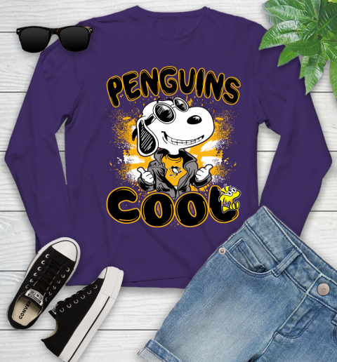 NHL Hockey Pittsburgh Penguins Cool Snoopy Shirt Youth Long Sleeve 4