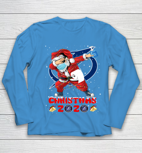 Tampa Bay Lightning Funny Santa Claus Dabbing Christmas 2020 NHL Youth Long Sleeve 5