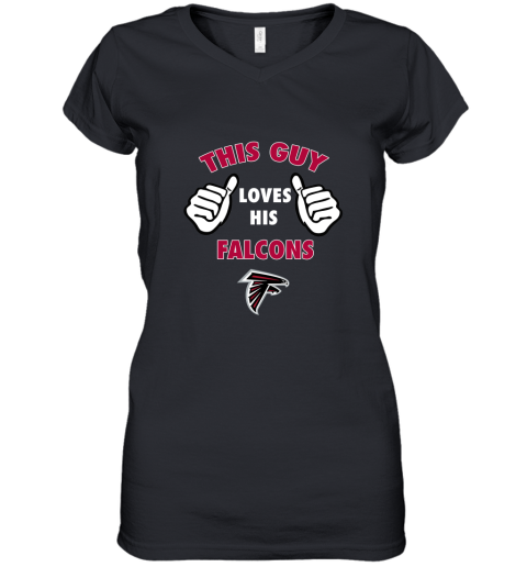 This Guy Loves His Atlanta Falcons Women's V-Neck T-Shirt
