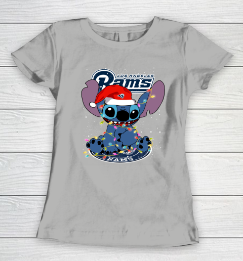 Los Angeles Rams NFL Football noel stitch Christmas Women's T-Shirt 8