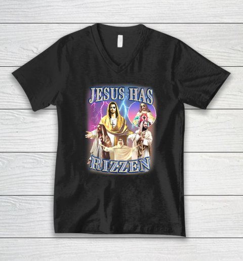 Jesus Has Rizzen V-Neck T-Shirt