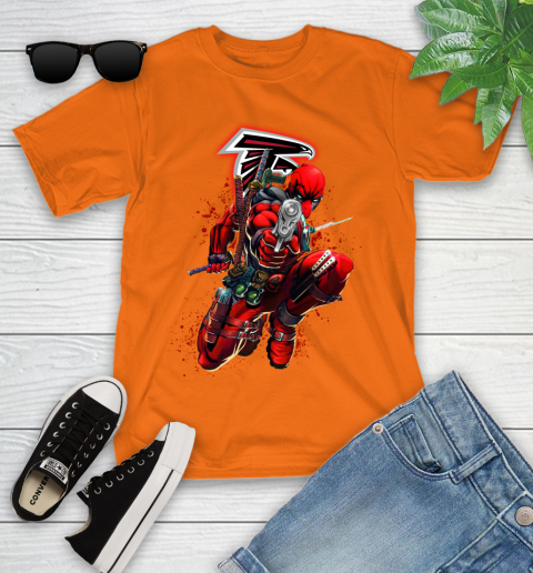 NFL Deadpool Marvel Comics Sports Football Atlanta Falcons Youth T-Shirt 7