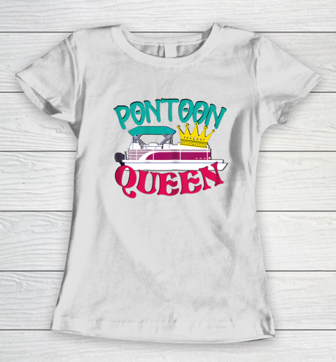Pontoon Boat Queen T shirt New Boat Owner Captain Women's T-Shirt
