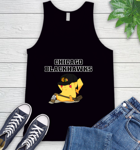 NHL Pikachu Hockey Sports Chicago Blackhawks Tank Top 2