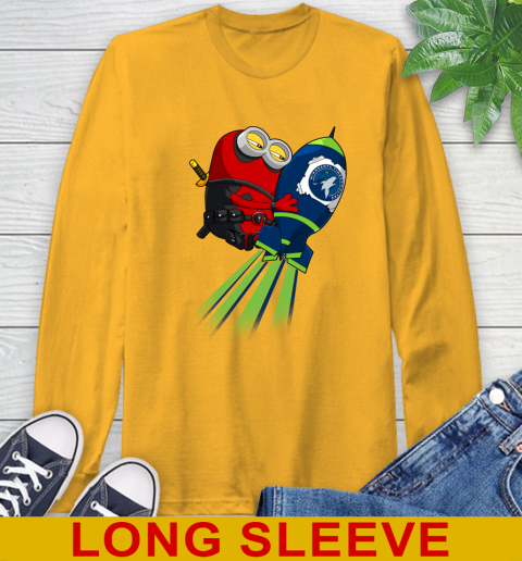 NBA Basketball Minnesota Timberwolves Deadpool Minion Marvel Shirt Long Sleeve T-Shirt 2