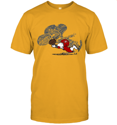 San Fracisco 49ers Snoopy Plays The Football Game Unisex Jersey Tee