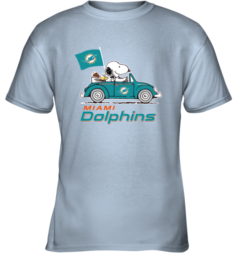 Snoopy And Woodstock Ride The Miami Dolphins Car - Rookbrand