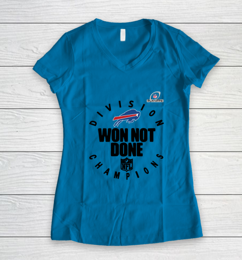 Buffalo Bills East Champions 2020 NFL Playoffs Division Won Not Done Women's V-Neck T-Shirt 4