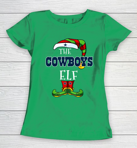 Dallas Cowboys Christmas ELF Funny NFL Women's T-Shirt 5
