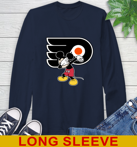 Philadelphia Flyers NHL Hockey Dabbing Mickey Disney Sports Long Sleeve T-Shirt 4