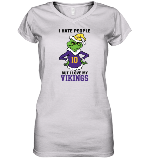 I Hate People But I Love My Vikings Minnesota Vikings NFL Teams Women's V-Neck T-Shirt