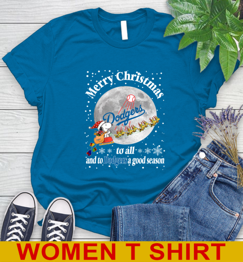 Los Angeles Dodgers Merry Christmas To All And To Dodgers A Good Season MLB Baseball Sports Women's T-Shirt 8