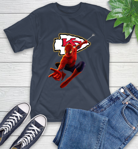 NFL Spider Man Avengers Endgame Football Kansas City Chiefs T-Shirt 4