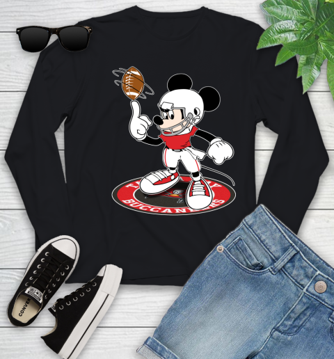 NFL Football Tampa Bay Buccaneers Cheerful Mickey Disney Shirt Youth Long Sleeve