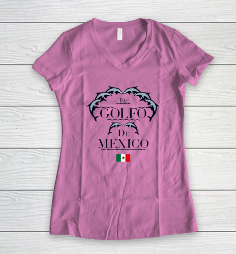 El Golfo De México Dolphin Women's V-Neck T-Shirt 6
