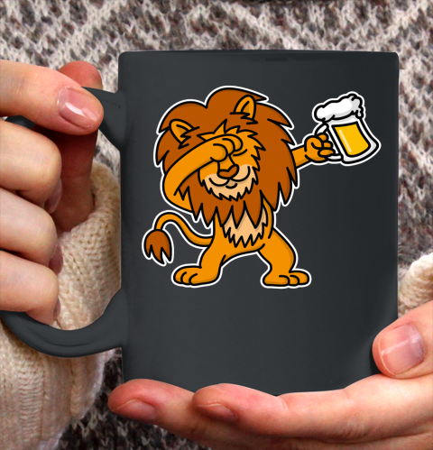 Beer Lover Funny Shirt Dab Dabbing Lion Beer Dutch King's Day King Lions Ceramic Mug 11oz