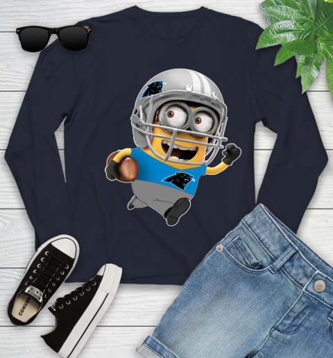 NFL Carolina Panthers Minions Disney Football Sports Youth Long Sleeve 3