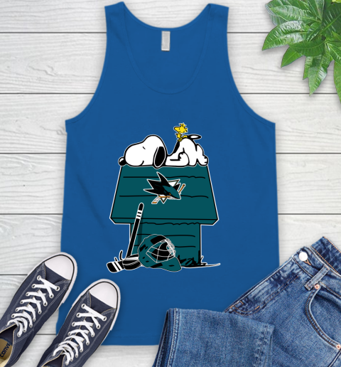 San Jose Sharks NHL Hockey Snoopy Woodstock The Peanuts Movie Tank Top 5