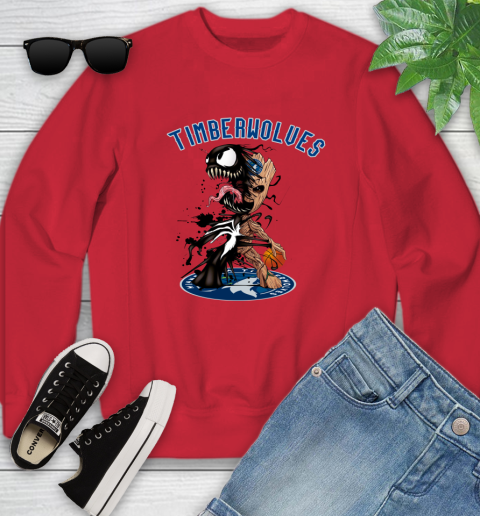 NBA Minnesota Timberwolves Basketball Venom Groot Guardians Of The Galaxy Youth Sweatshirt 9