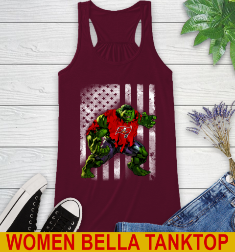 Tampa Bay Buccaneers Hulk Marvel Avengers NFL Football American Flag Racerback Tank 2