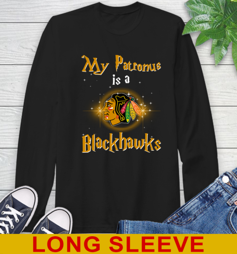 NHL Hockey Harry Potter My Patronus Is A Chicago Blackhawks Long Sleeve T-Shirt